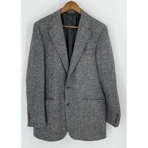 Vtg 70s‎ Harris Tweed Palm Beach Herringbone Blazer 42R Speckled Wool USA *READ